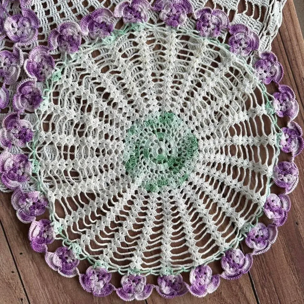 Vintage handmade crochet doily set